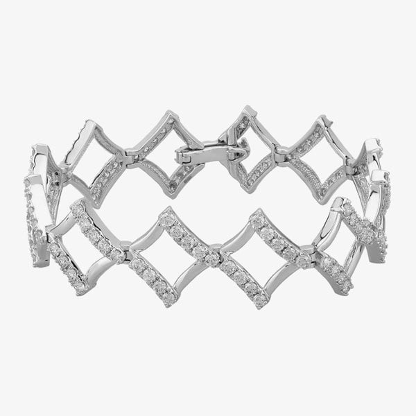 T. H. Baker 9ct White Gold 5.00ct Diamond Fancy Open Bracelet BR853W/500-10