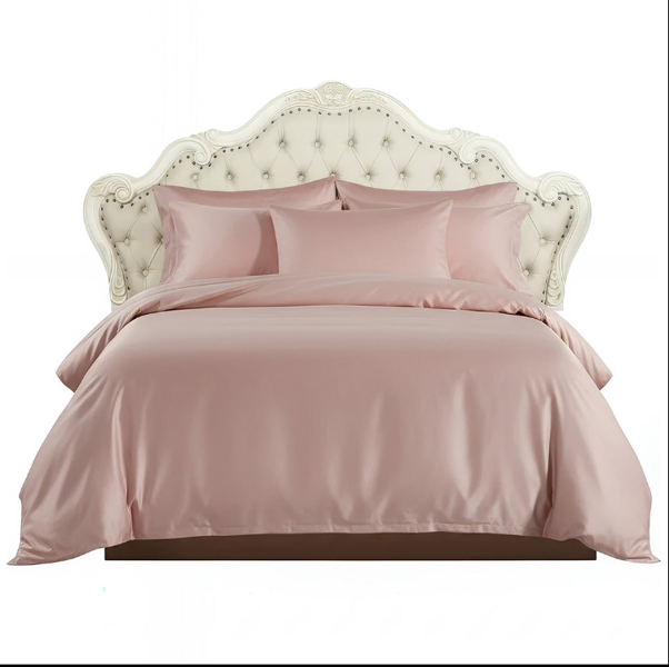 Anyhouz Bed Sheet Pink Natural Mulberry Silk Duvet Cover Set