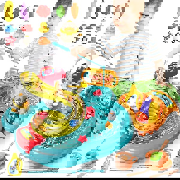 deAO Toys Kids Water Play Table with Fishing Game Slide