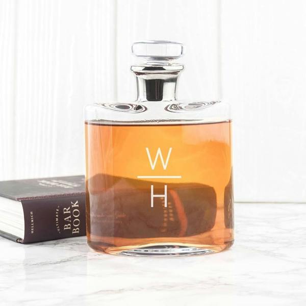 Abode Home & Gifts Personalised Monogrammed Platinum Necked Decanter