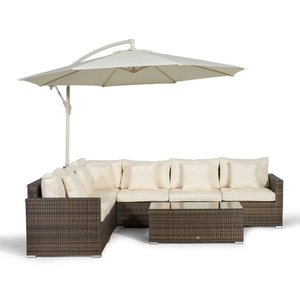 Giardino Havana 6 Seat Rattan Corner Sofa Set with Large Coffee Table
