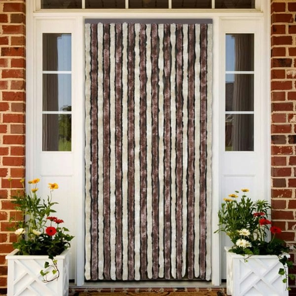 Berkfield Insect Curtain Beige and Light Brown 90x220 cm Chenille