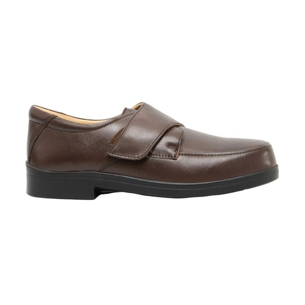 Roamers Mens Extra Wide Fitting Touch Fastening Casual Shoes - Brown