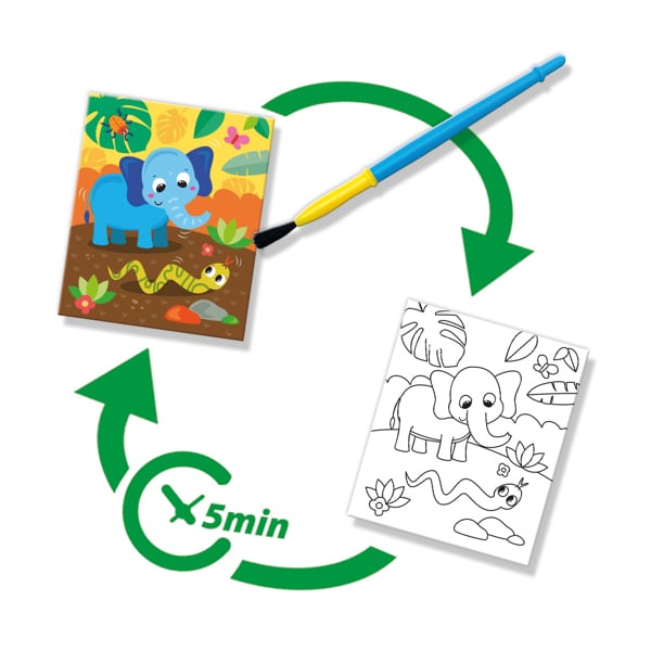 SES Creative Colouring with Water Book with Water Brush - Safari