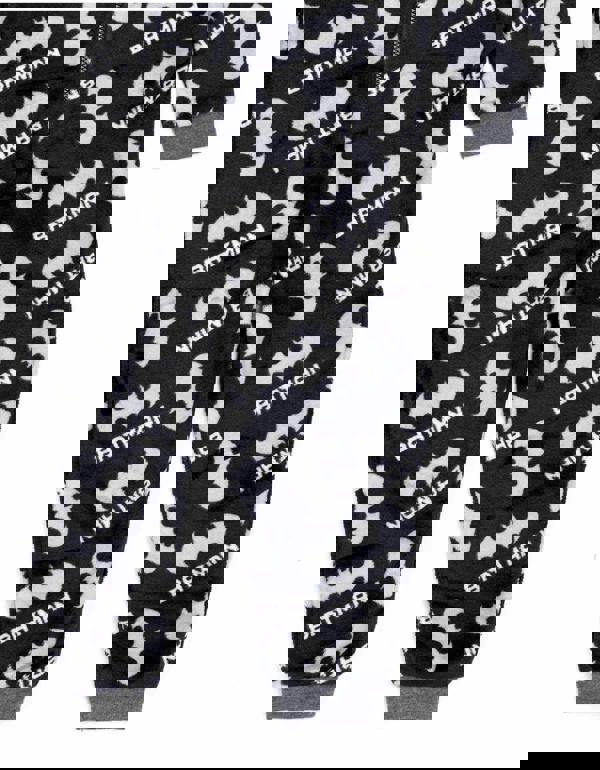 DC Comics Boys Grey Batman Applique Logo & Logo All-Over Print Onesie