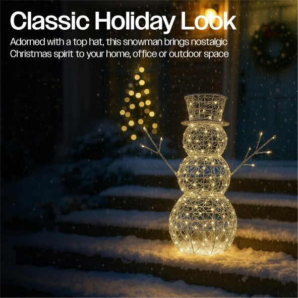 Scotts of Stow Xmas Haus 60CM FloorMounted LED Christmas Holiday Festive Snowman