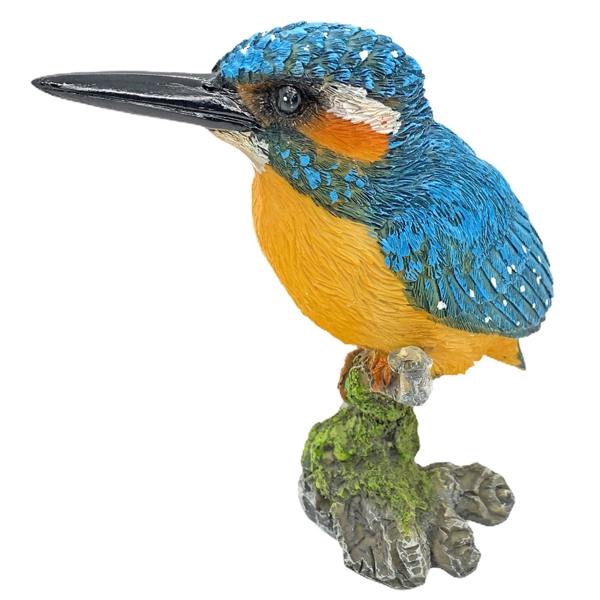 Ferncrest Trading Kingfisher Garden Bird Ornament Perched on a Branch