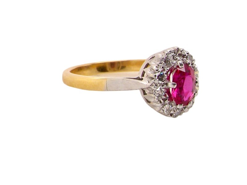 Vintage Tom A Synthetic Ruby and Diamond Ring