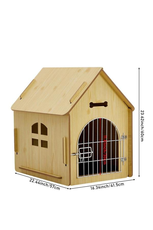 Living and Home Wooden Pet House with Iron Door and Dog House