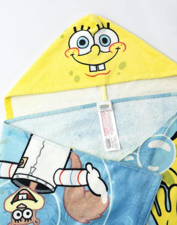 Vanilla Underground SpongeBob SquarePants Boys Blue Multi Character Poncho Towel (One Size)