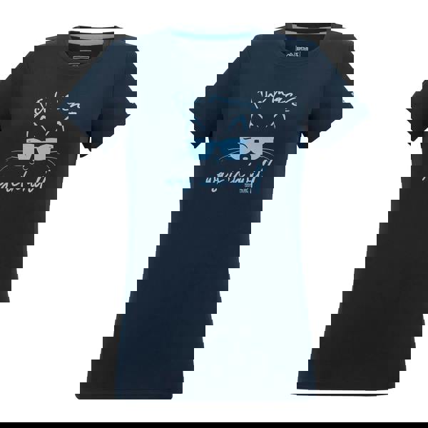 Regatta Womens/Ladies Fingal Slogan Cat T-Shirt - Navy Blue - 