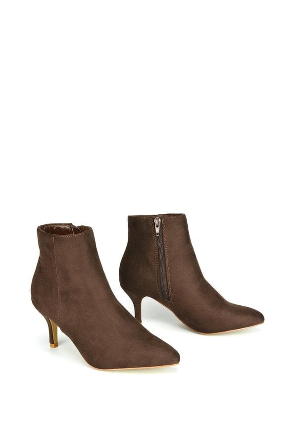XY LONDON Low Mid Kitten High Heel Stiletto Zip-Up Ankle Boots
