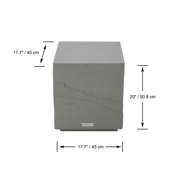 Elementi Colorado GRC Side Table in Space Gray