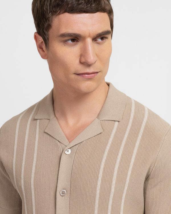 Steel & Jelly Holborn - Stripe Textured Short Sleeve Shirt