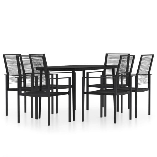 Berkfield 7 Piece Garden Dining Set Black