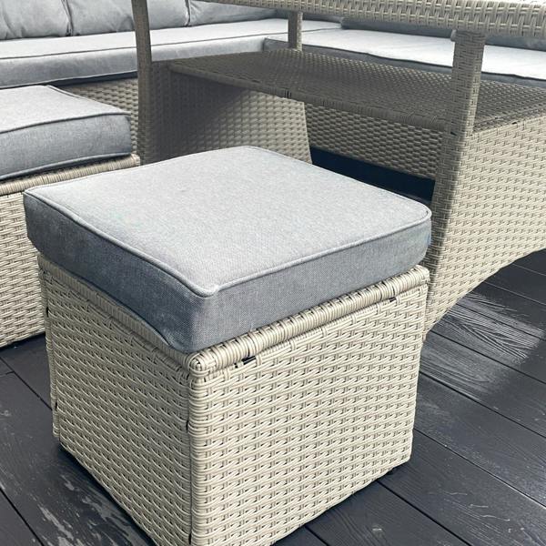York 8 Seat Grey Rattan Corner Sofa Dining Set - Madefor.Living