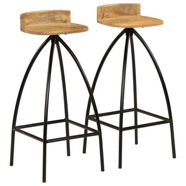 Berkfield Bar Chairs 2 pcs Solid Mango Wood