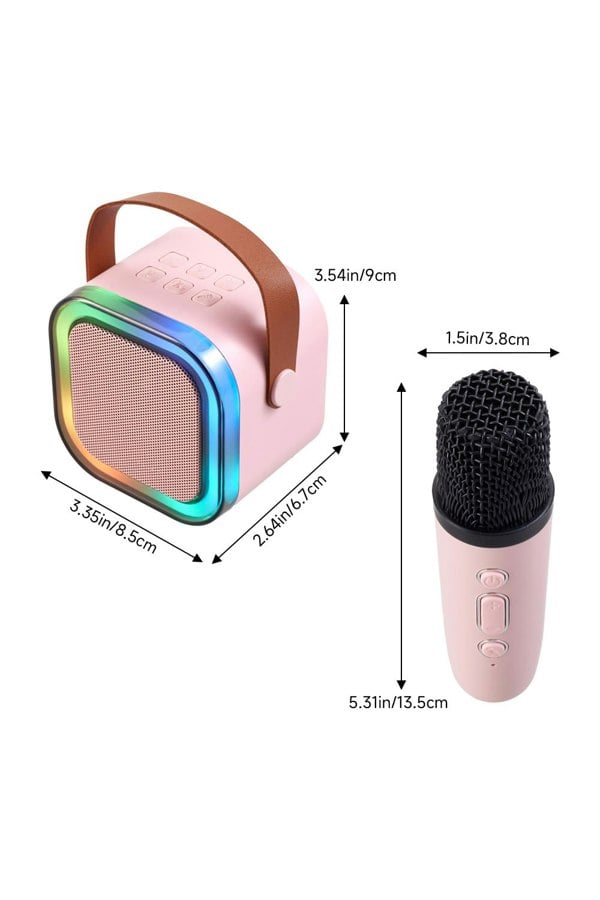 Living and Home Portable Karaoke Machine with Wireless Microphones and RGB Lights