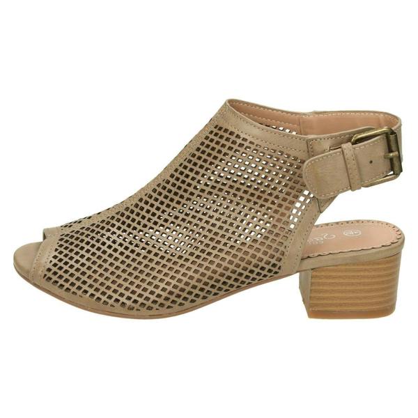 Savannah Ladies Savannah Mid Heel Peep Toe Sandals