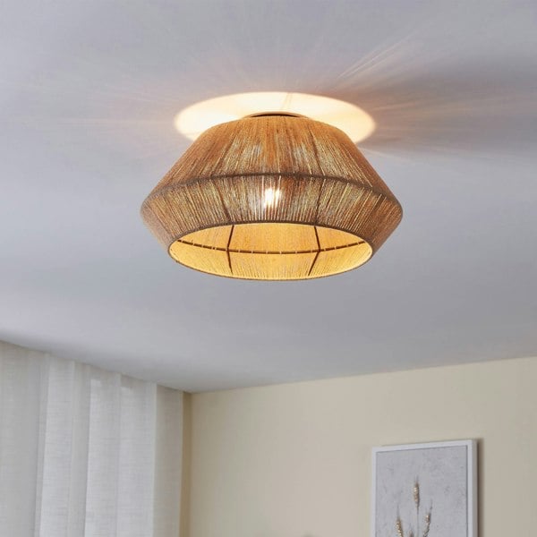 EGLO Alderney Boho-Styled Hemp Yarn Ceiling Light