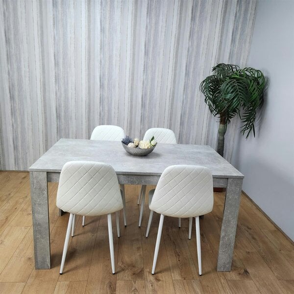 Kosy Koala Wooden Rectangle Dining Table Sets with Set of 4 Chairs, Grey and White