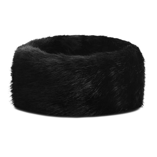 HyFASHION Adults Idaho Fleece Lined Faux Fur Headband - Black