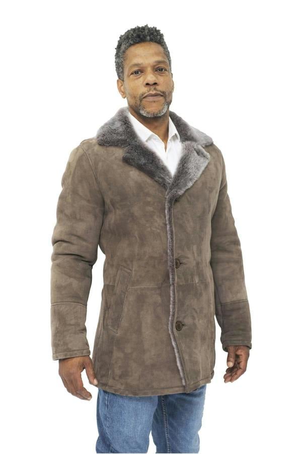 Infinity Leather Mens Sheepskin Classic Car Coat-Littlehampton