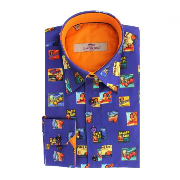 JAM JAR LABEL PRINT WOMENS SHIRT - Premium Men's Patterned Shirt by Claudio Lugli | Bold Design, Tailored Fit, Best Printed Shirts