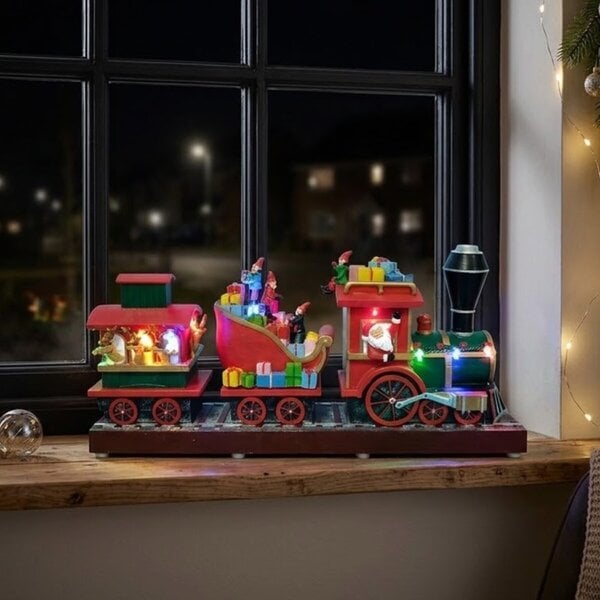 Garden Greatness Animated LED Musical Santa Train Decoration
