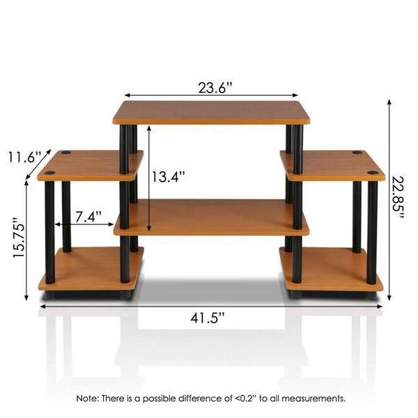 WALPLUS Modern Furniture Piece for Stylish and Functional Home Use | 11257LC/BK Turn N Tube No Tools Entertainment Center, Light Cherry/Black