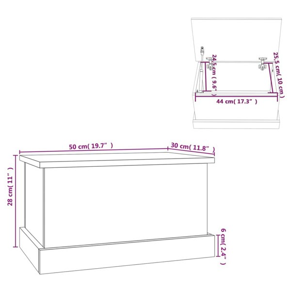 Berkfield Storage Box Grey Sonoma 50x30x28 cm Engineered Wood
