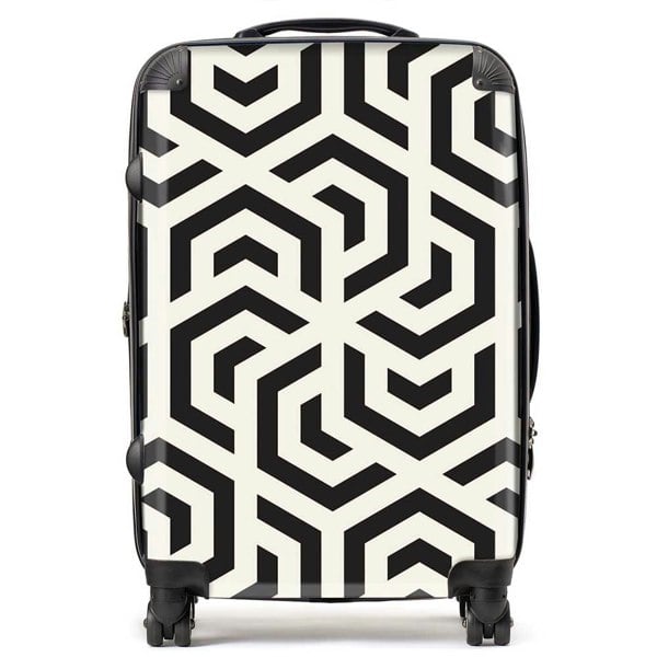 Warren Reed Hexagonal Geometric Pattern Suitcase