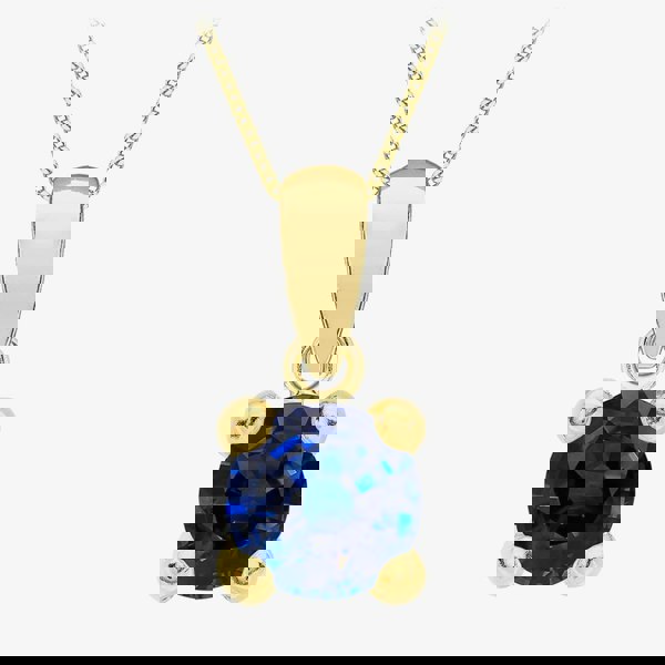 T. H. Baker 9ct Yellow Gold September Blue Birthstone Pendant Necklace 1.68.7078