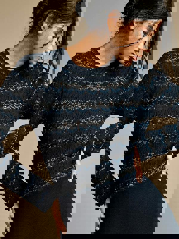 GWD Mia Navy Knitted Midi Dress