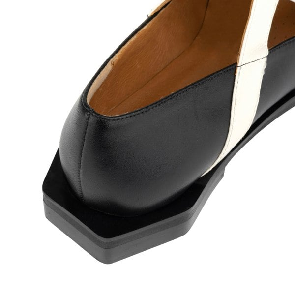 Embassy London Harlowe - Black & White - Women's cutout leather lace up shoe