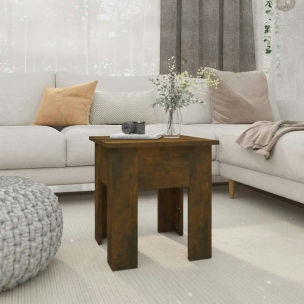 Berkfield Coffee Table Smoked Oak 40x40x42 cm Engineered Wood