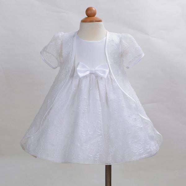 Cinda Floral Christening Dress With Cape