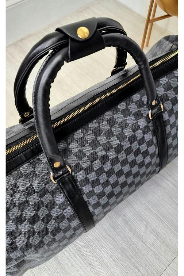 ikrush Indigo Checked Print Overnight Bag