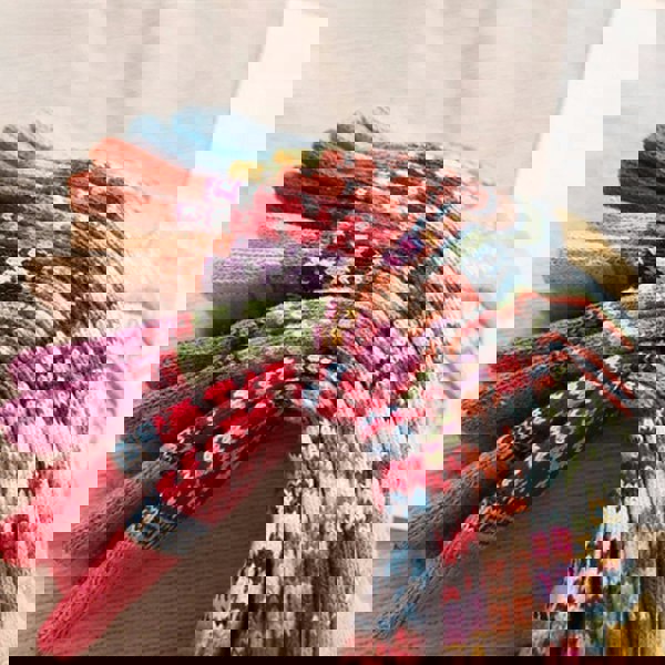 Anysox 5 Pairs Fashion Thick Warm Wool Socks Purple Floral Cotton