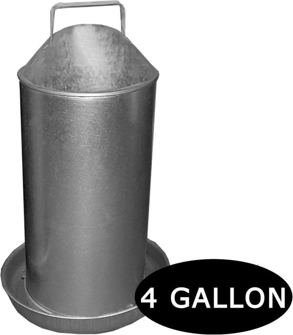 Ketoplastics 4 Gallon Metal Large Automatic Chicken Waterer Hen Coop Drinker Bird Hen Duck