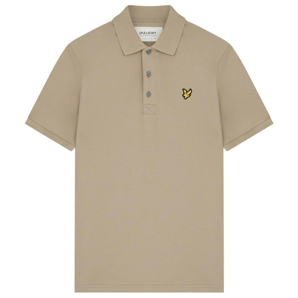 Lyle & Scott Lyle Scott Branded Chest Logo Khaki Smoke Polo Shirt