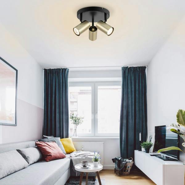 COSYLYTE Grafton 3 Light Brushed Brass Spotlight