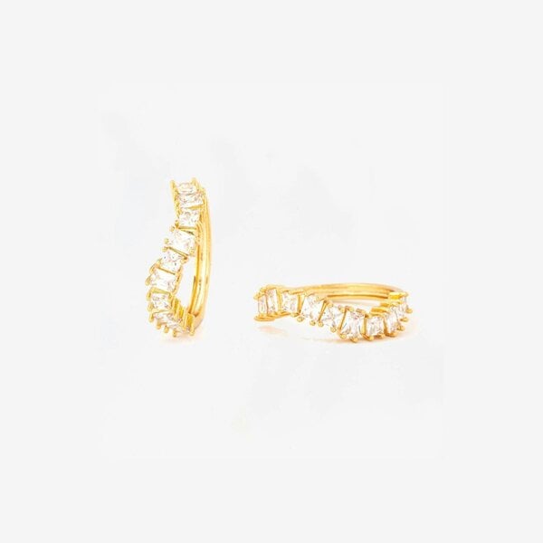 Uchi & Soto Nami Gold Stone Wave Earrings