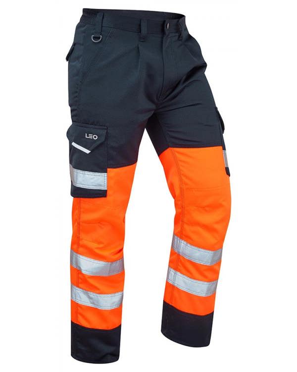 Bideford Orange Dual Colour Cargo Trouser Leo Workwear