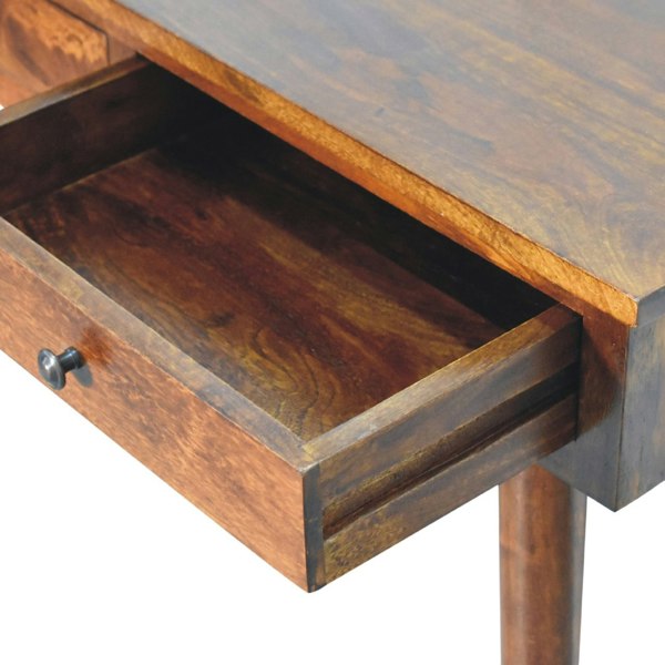 Artisan Furniture Solid Wood Chestnut Hallway 2 Drawer Console Table
