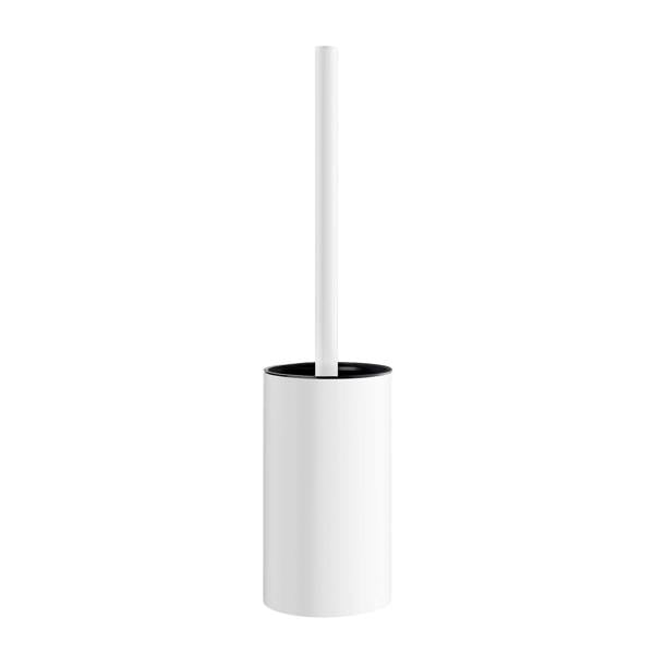 White toilet brush and holder