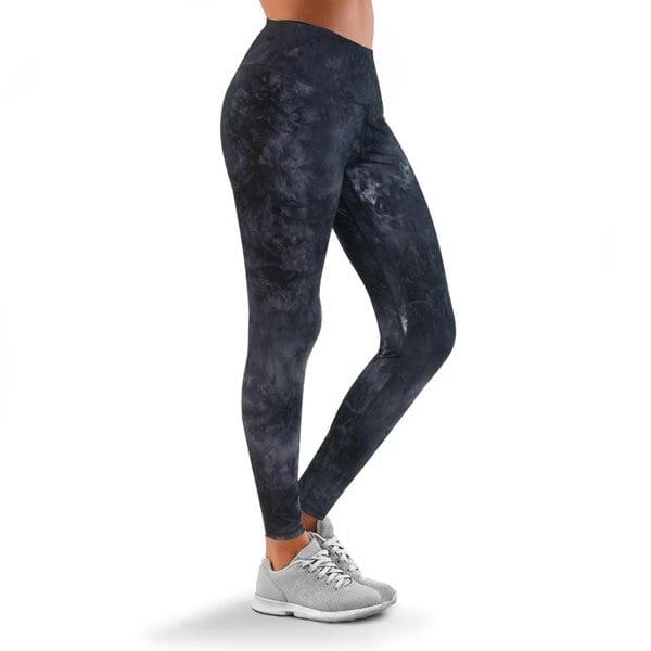 OOOOO Women's Leggings High Waist Tye Dye Stretchable Comfy Sportswear, Grey