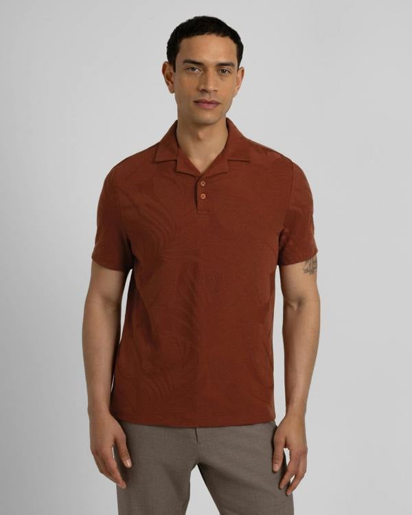 Steel & Jelly Healey - Large Floral Transfer Jacquard Polo Shirt