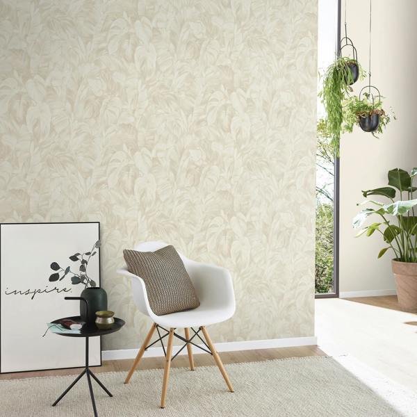 Erismann Folio Leaf Fabric Effect Wallpaper