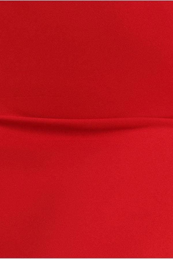 Diamante Embellished Heart Brooch Scuba Maxi Dress - Red DR4458